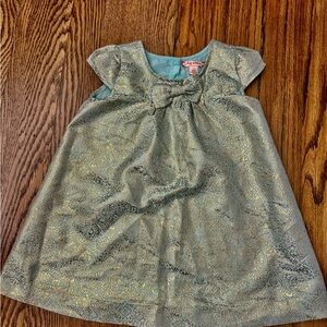 ruby & bloom Teal & Gold Formal Girls Toddler 3T Dress. AMAZING GOLD DETAILS! BC